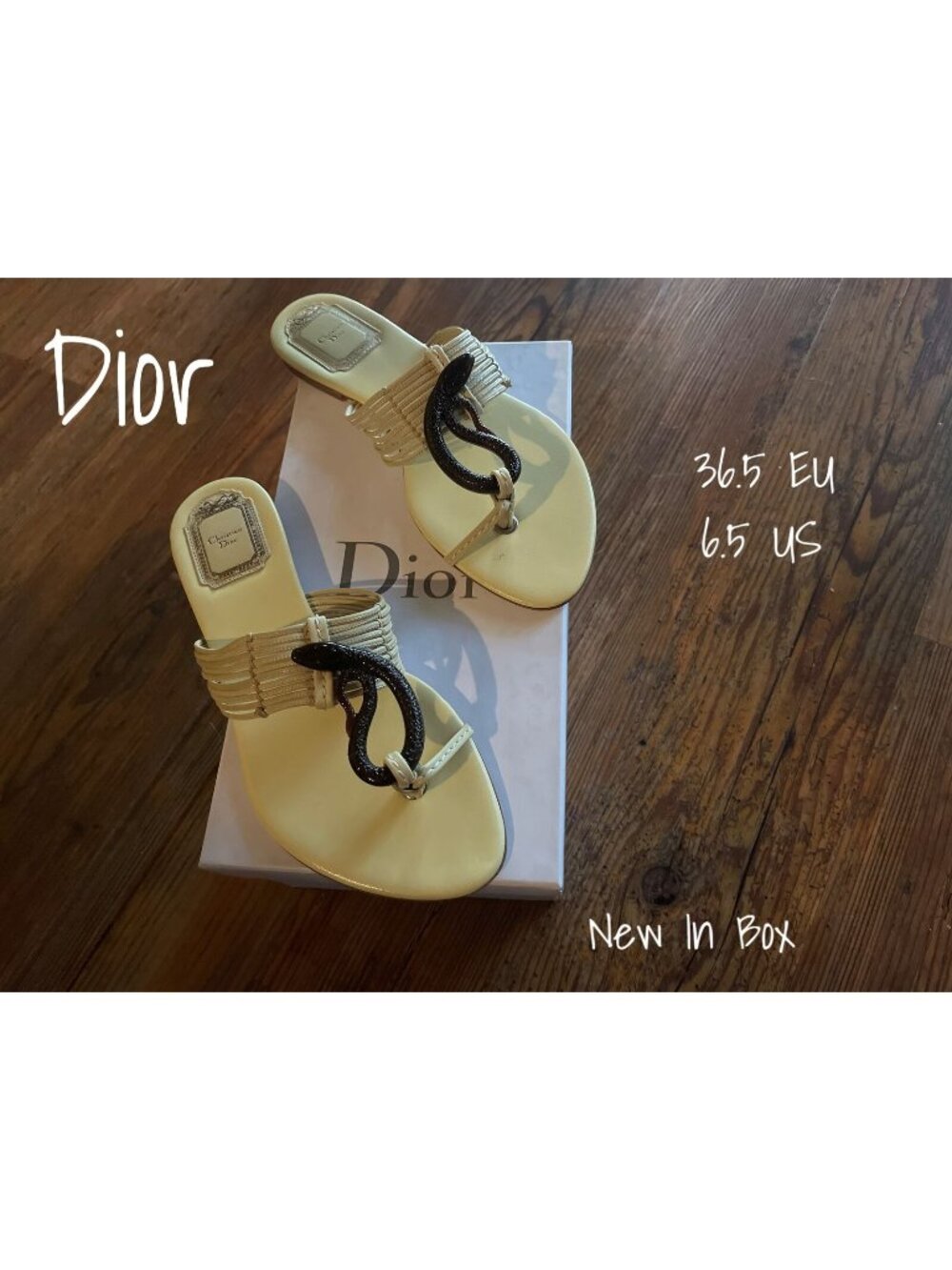 Christian Dior Thong Flats Sandals Shoes 36.5 EU 6.5 US New In Box